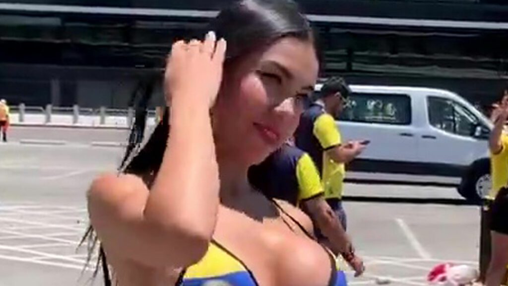 Glamorous Ecuador fan in just bikini and fishnet stockings goes viral as fans ditch Euro 2024 for Copa America