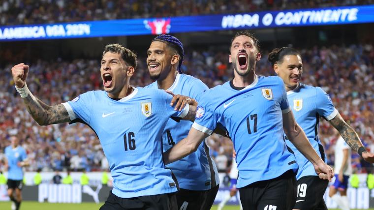 Matias Olivera of Uruguay goal vs USA