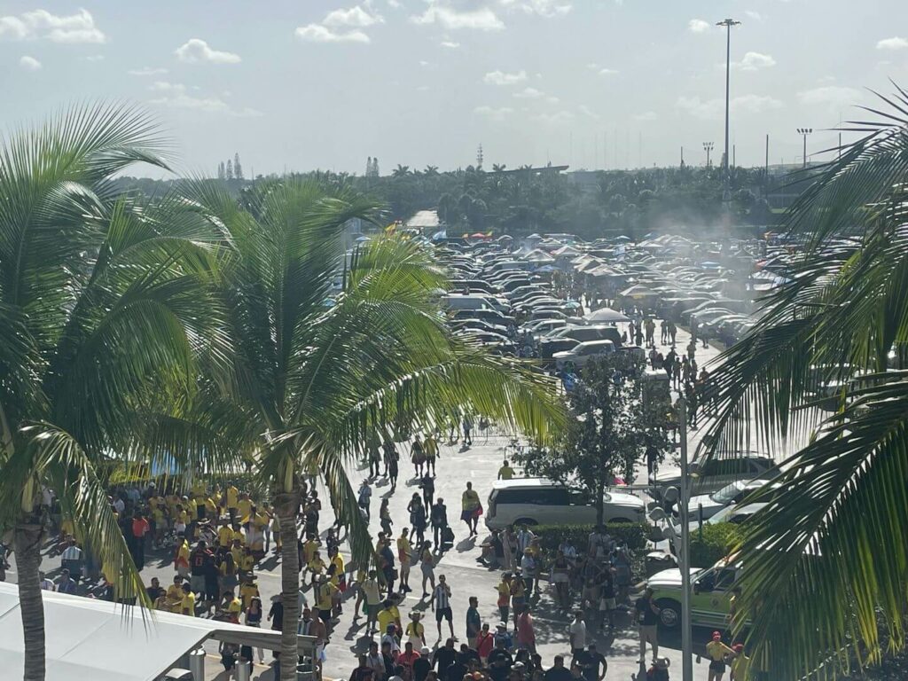 Fans here well ahead of kickoff - The New York Times