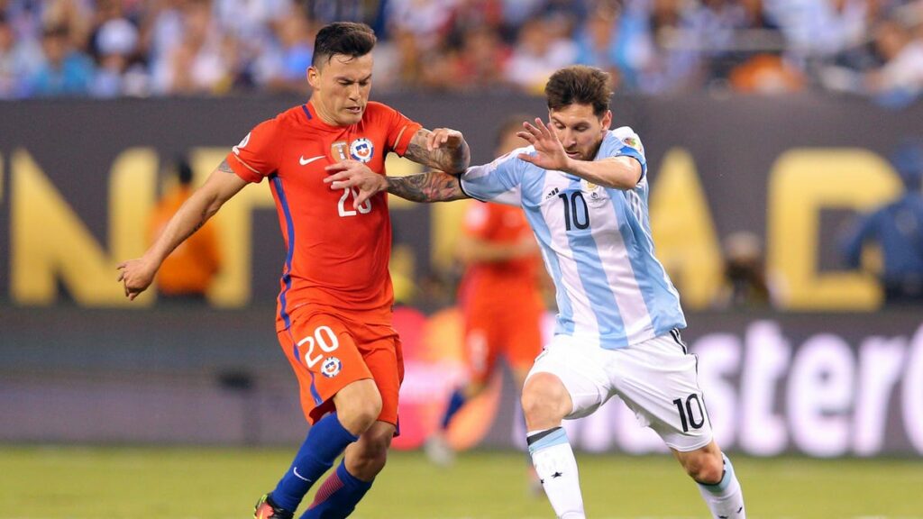 Lionel Messi and Argentina vs Chile in Copa America 2024 at MetLife Stadium