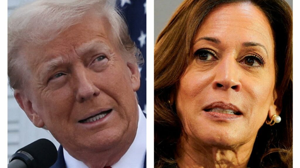 Follow Kamala Harris, Donald Trump