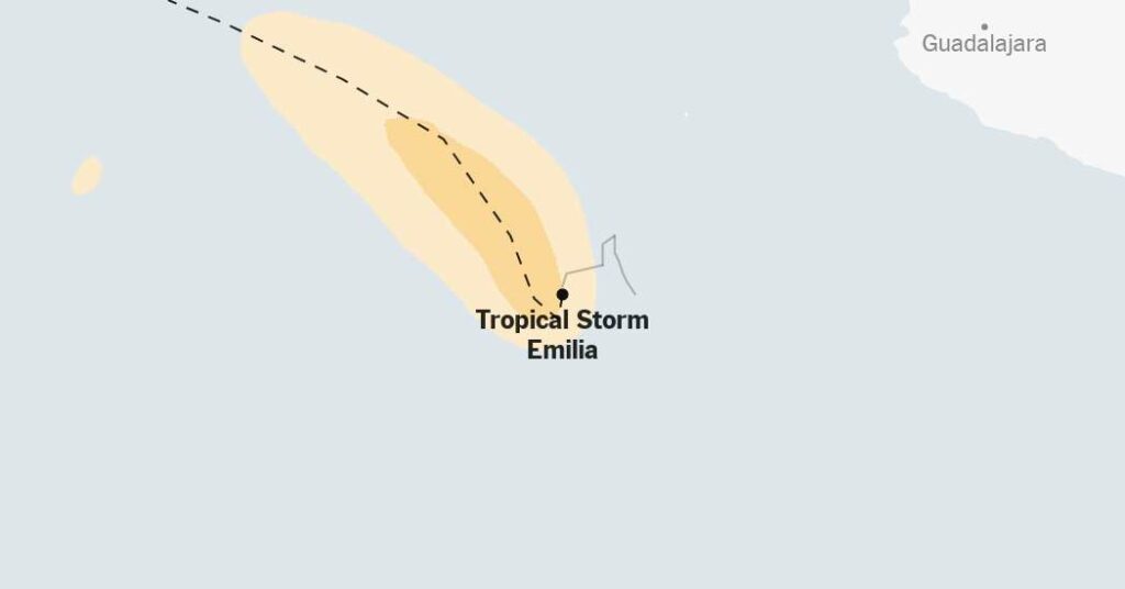 Map: Tracking Tropical Storm Emilia