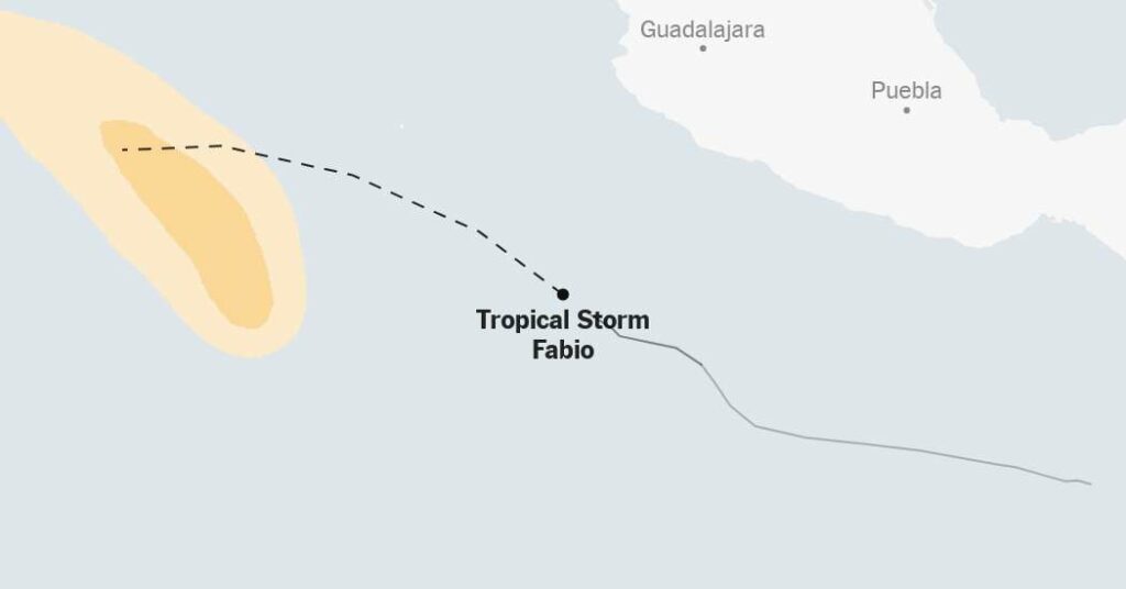 Map: Tracking Tropical Storm Fabio