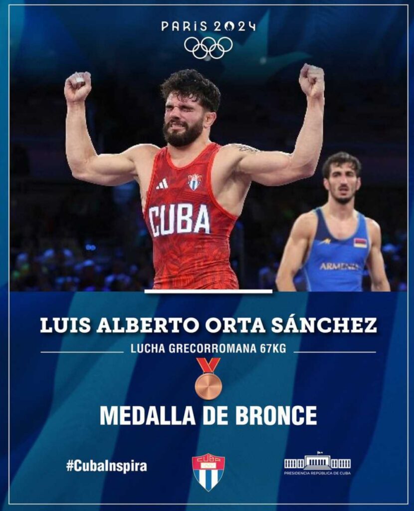 Radio Havana Cuba | Cuban president highlights Olympic Bronze medal of wrestler Luis Orta