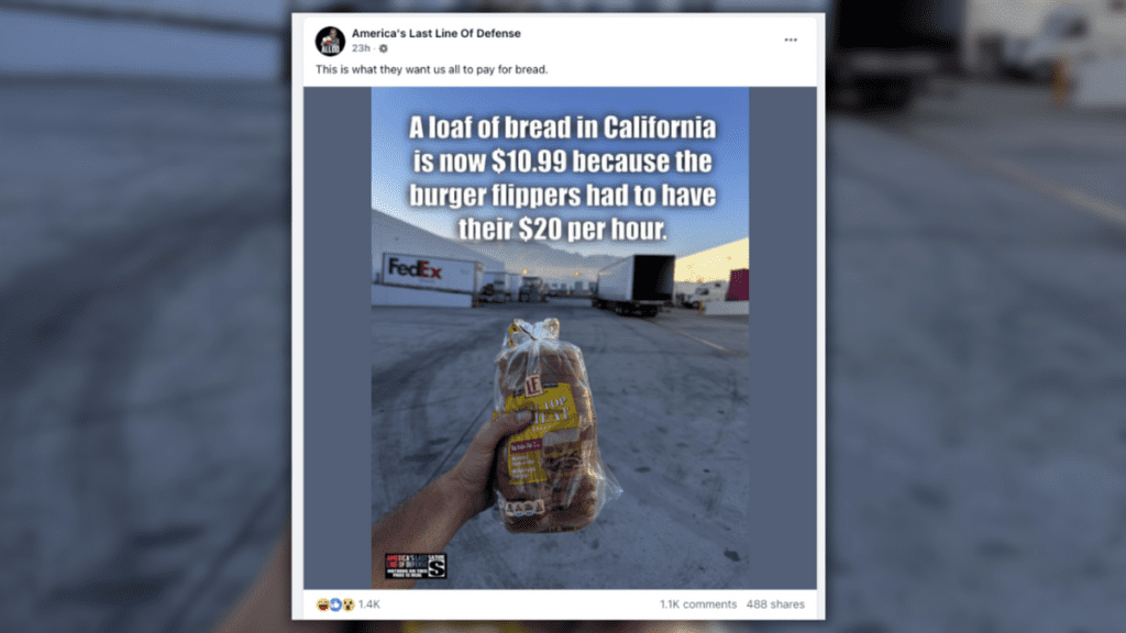 Bread Costs $11 in California Because of Minimum-Wage Increase?