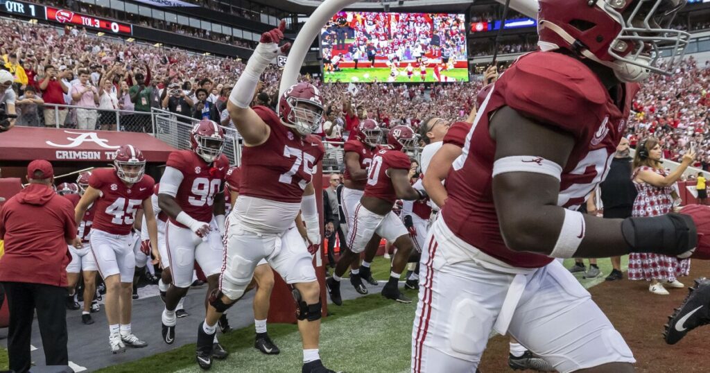 Alabama holds steady in the AP Top 25 after a fourth quarter comeback against USF