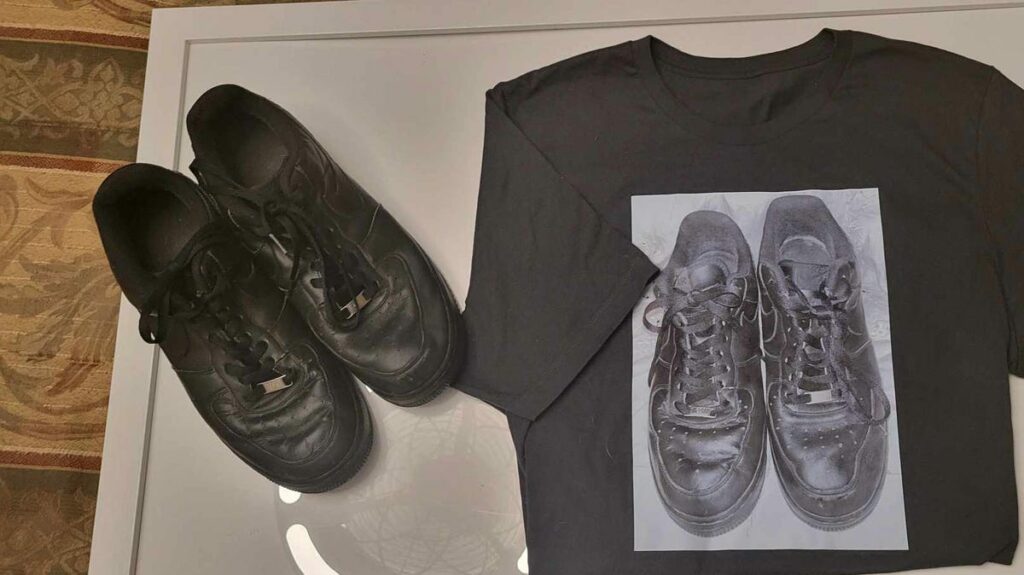 Black Nike Air Forces in Kendrick Lamar cover art up for sale on eBay