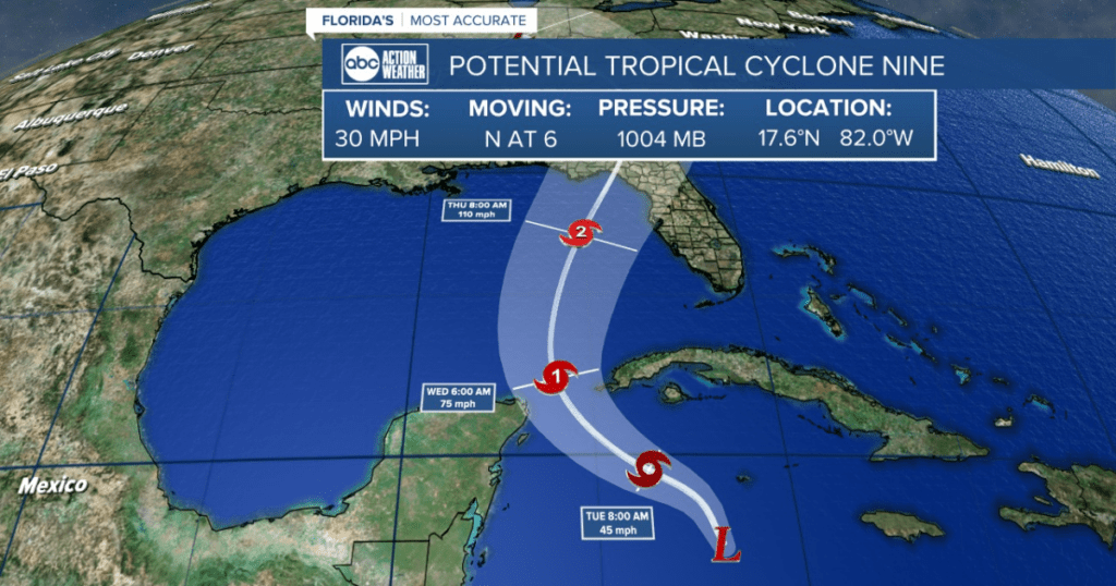 PTC #9 named in the Gulf, Hurricane Watch issued for part of Mexico