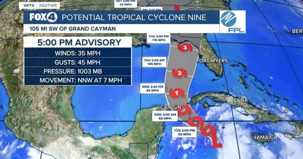 Storm Surge and Tropical Storm Watches issued for parts of SWFL