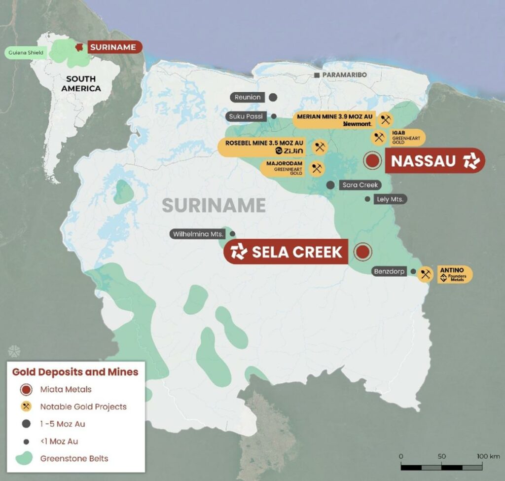 Miata Metals Establishes Gold Exploration Portfolio in Suriname Through 79North Acquisition