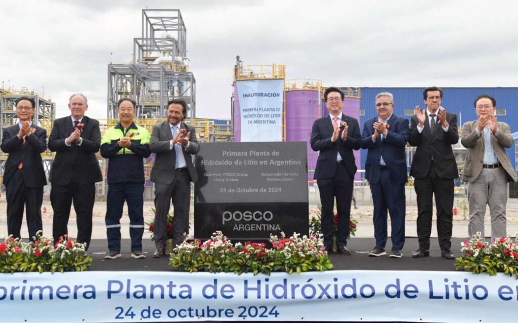 Posco completes Argentina’s first lithium hydroxide plant