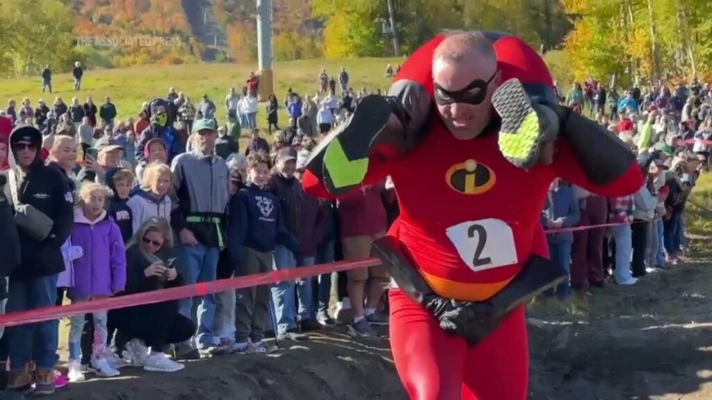 Beer and cash on offer for winners of North American wife-carrying championship in Maine