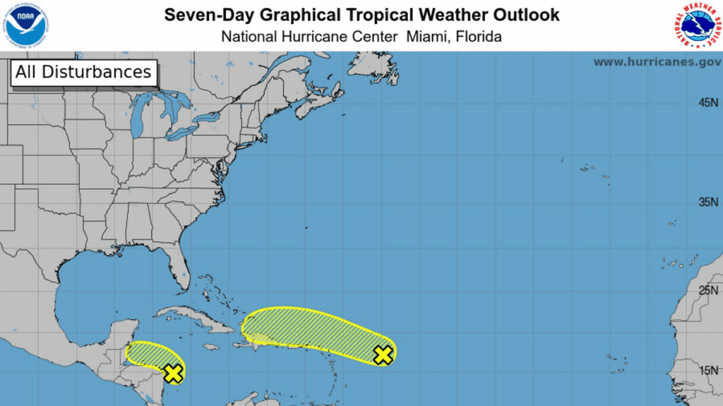 NHC watching 2 systems; tropical threat diminishes