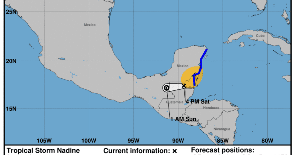 Nadine forms in the Caribbean, makes landfall in Belize