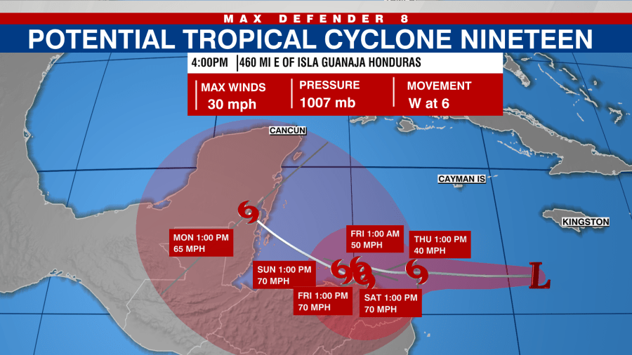 Potential Tropical Cyclone Nineteen expected to become tropical storm Thursday