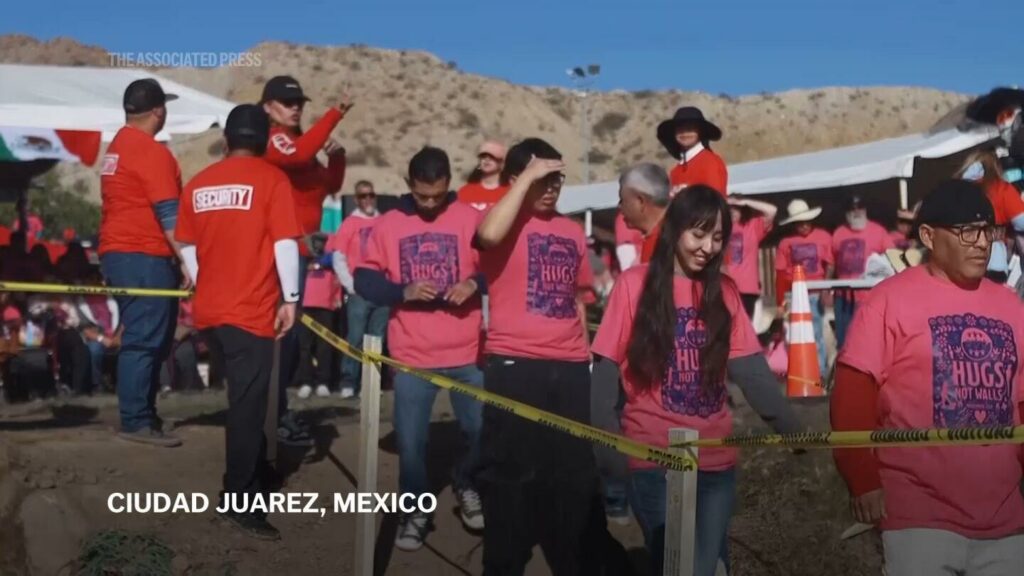 Families living both sides of U.S.-Mexico border embrace in emotional reunion