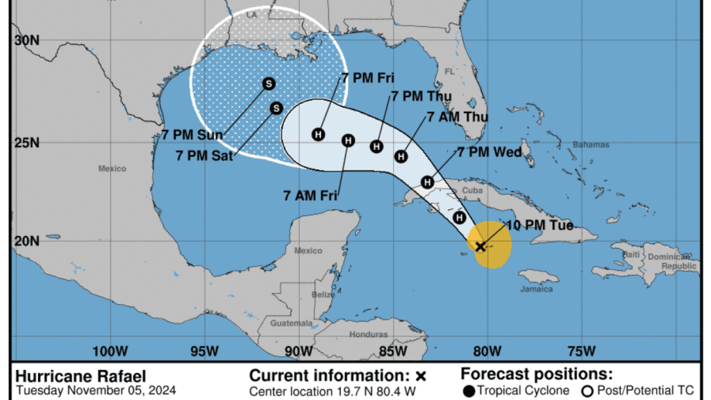 Hurricane Rafael forms in the Caribbean Sea : NPR