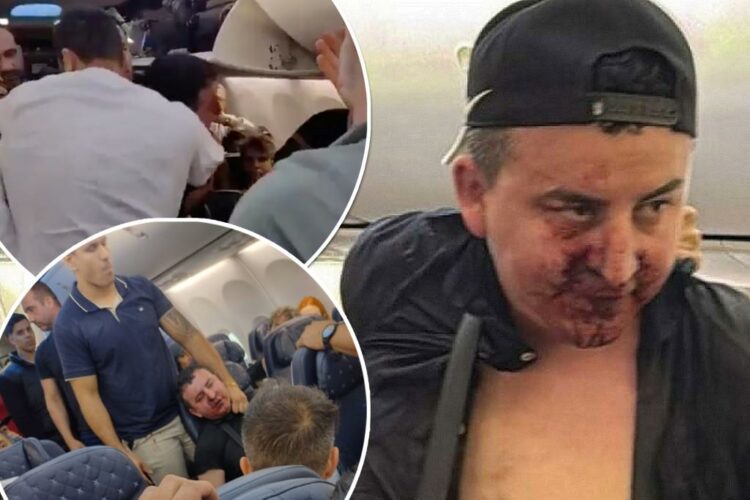 Passengers tries to open plane door inflight, receives an epic beatdown