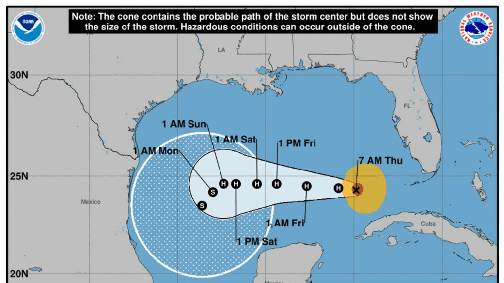 See projected path, spaghetti models