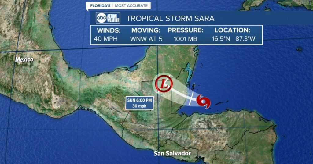 Tropical Storm Sara continues to slowly move over Central America: NHC