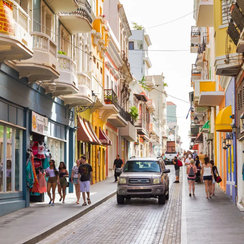Busy Street In San Juan, Puerto Rico, Latin America, United States