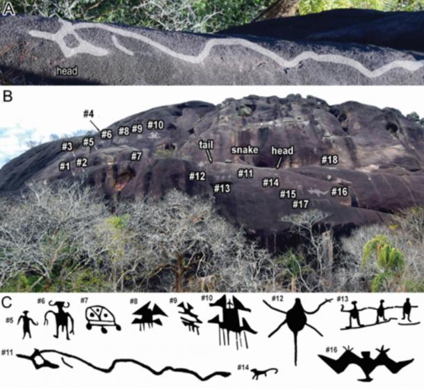 Engravings at the Cerro Dagua site. 