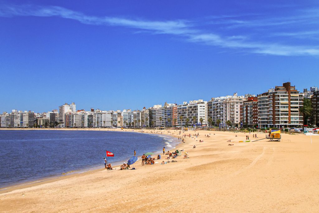 Pocitos Beach along the bank of the Rio de la Plata in Montevideo, Uruguay. Photo by Don Mammoser 