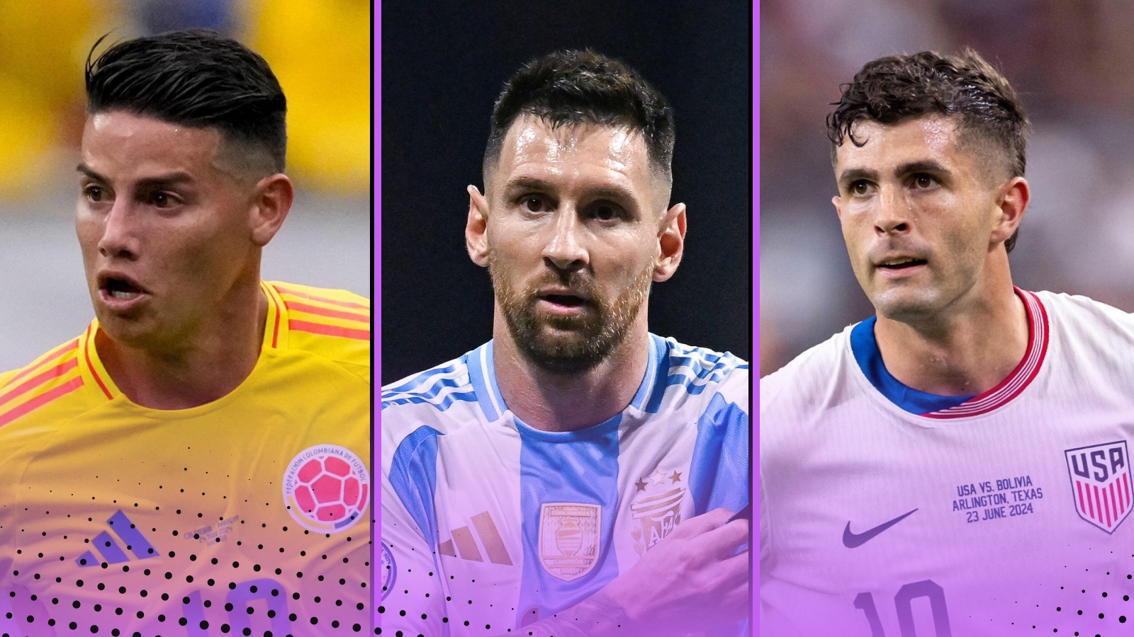 Copa America 2024 Player Power Rankings James Rodriguez Lionel Messi James Rodriguez Christian Pulisic