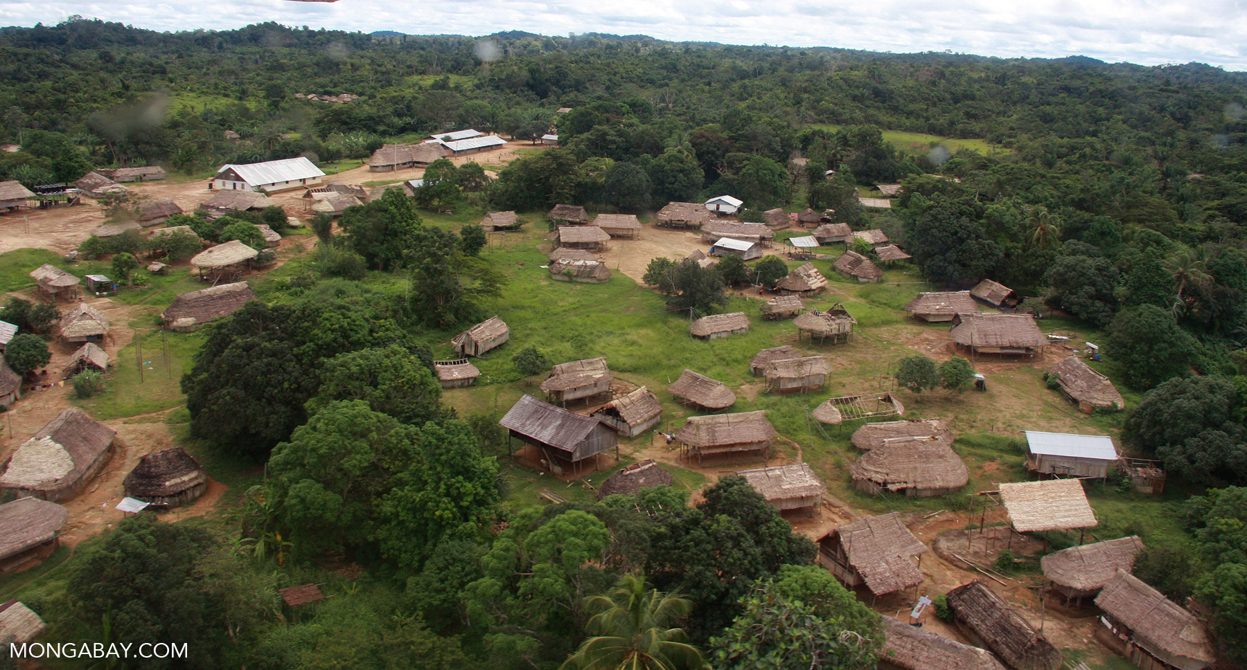 Aerial view of Kwamala village in Sipaliwini District, Suriname. Photo credit: Rhett A. Butler