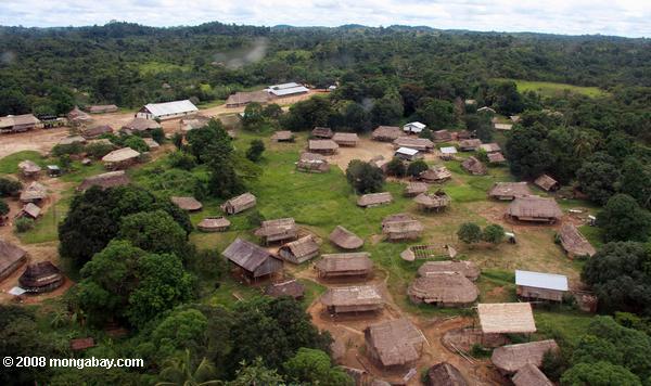  Aerial view of Kwamala village in the interior of Suriname. Photo by: Rhett A. Butler.