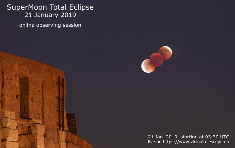 Coppery red eclipsed moon over Rome.