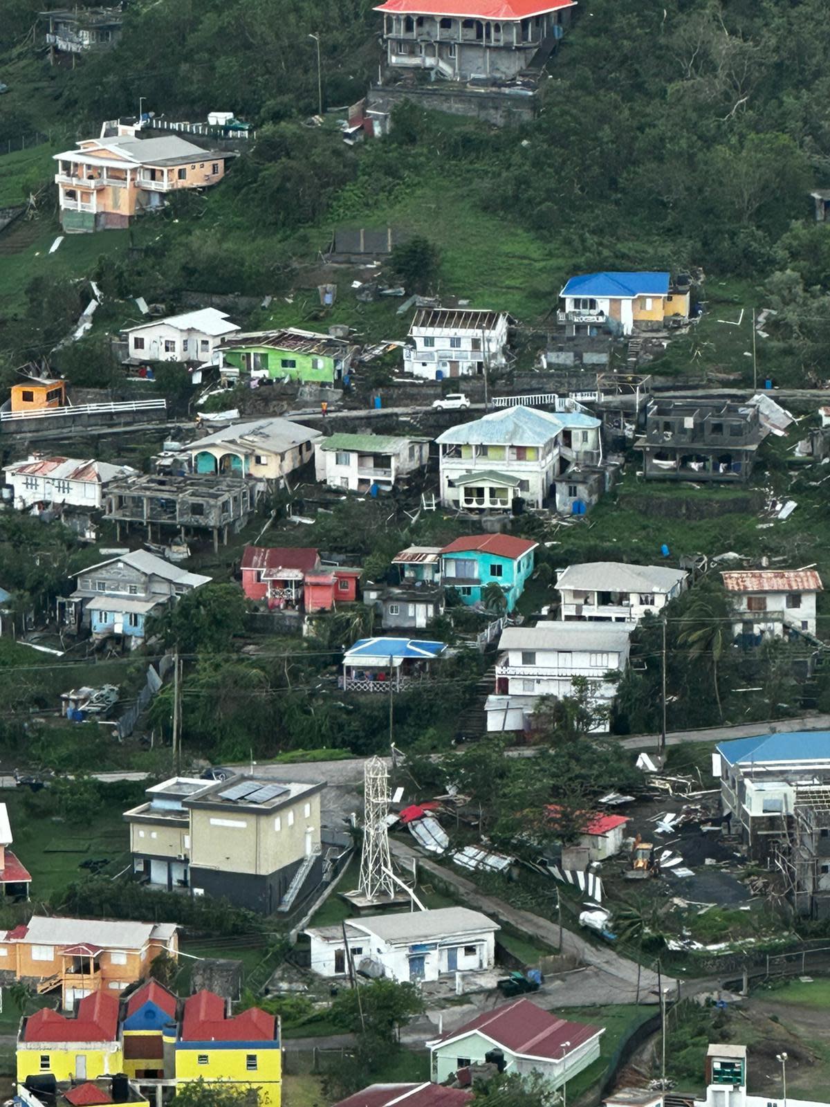 Hurricane Beryl destroyed hundreds of buildings and killed six people when it ripped through the eastern Caribbean, including the island of Bequia, pictured (Louis Wilson/ Provided)