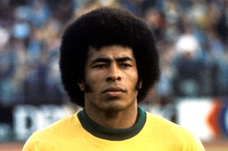 Jairzinho with Brazil at the 1974 World Cup.