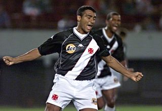 Romario celebrates a goal for Vasco da Gama against River Plate in November 2000.