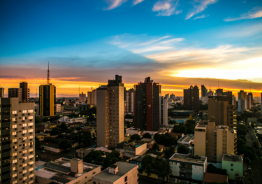 Aerial view of the city Cascavel, Parana, Brazil, Latin America