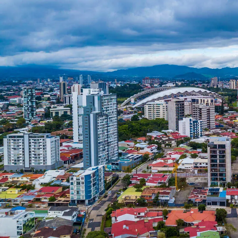 Aerial View Of Downtown San Jose, Capital Of Costa Rica, Central America