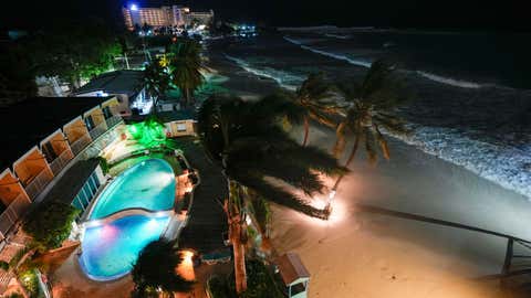 Hurricane Beryl's winds batter Carlisle Bay in Bridgetown, Barbados, Monday, July 1, 2024. (AP Photo/Ricardo Mazalan)