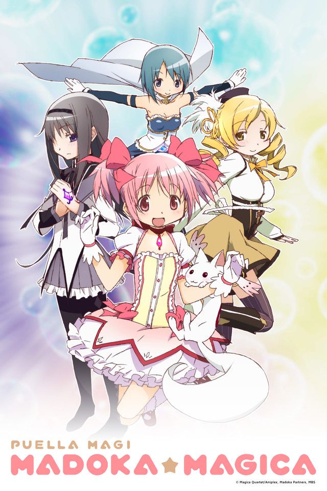 The girls posing in the Puella Magi Madoka Magica Poster