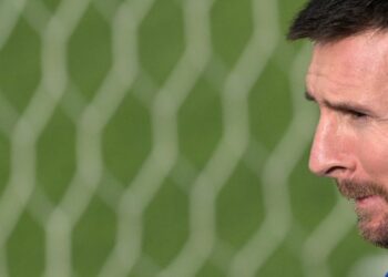 Argentina's forward Lionel Messi takes part of a training session one day before the Conmebol 2024 Copa America tournament quarter final football match between Argentina and Ecuador at Shell Energy Stadium in Houston, Texas on July 3, 2024.