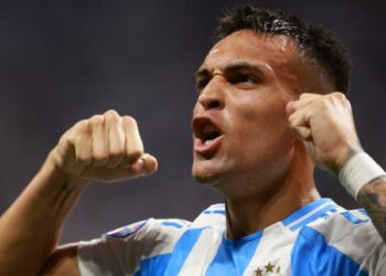 Lautaro Martinez of Argentina at the 2024 Copa America