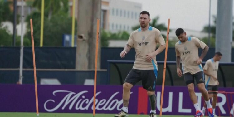 Copa América: Lionel Messi back in training with Argentina