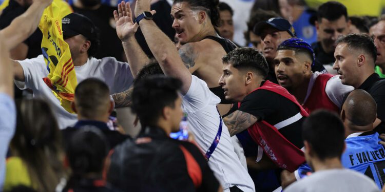 Copa América: Uruguay players, including Darwin Núñez, brawl with fans after loss to Colombia