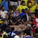 Darwin Núñez, Uruguay players jump in stands after Copa loss
