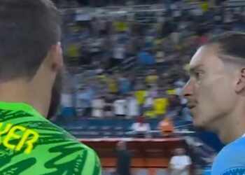 Darwin Nunez consoles devastated Liverpool teammate Alisson after Uruguay dump Brazil out of Copa America in dramatic penalty shootout