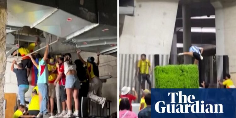 Fans climb through vents to get into Copa América final – video | Copa América