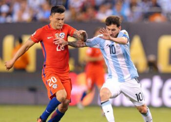 Lionel Messi and Argentina vs Chile in Copa America 2024 at MetLife Stadium