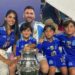 Lionel Messi celebrates Argentina's Copa América win alongside his family