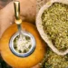 tilialucida/Alamy Yerba mate in a traditional calabash gourd and bag of dry herb