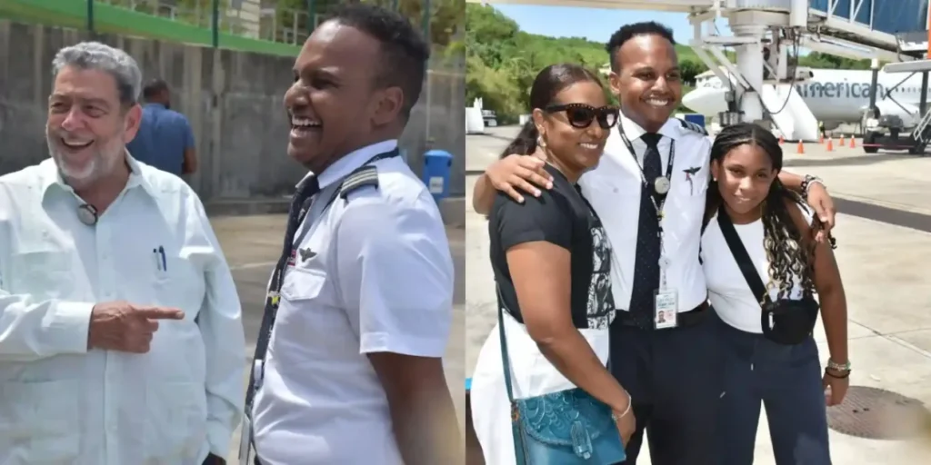 Tevin DaSilva becomes 1st Vincentian male to fly American flight into SVG