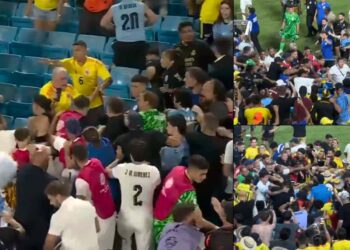 We Got A Wild Ass Scene At Copa America: Uruguay Players Climbed Into The Stands And Started Brawling With Colombia Fans
